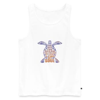 And Into The Ocean I Go To Save The Turtles - Men's Premium Organic Tank Top - white - Front - AI Model Male 178 light (178cm)