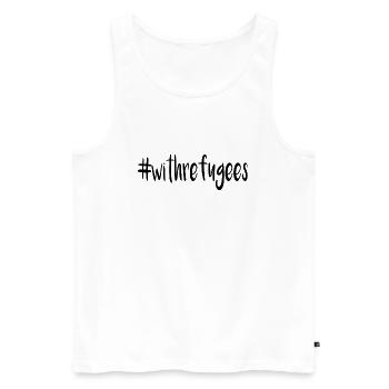 With Refugees für alle gegen Hass im Netz - Männer Premium Bio Tank Top - Weiß - Vorne - AI Model Male 178 light (178cm)