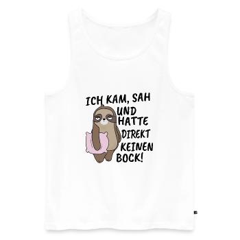 I came saw and didn't feel like it! - Men's Premium Organic Tank Top - white - Front - AI Model Male 178 light (178cm)
