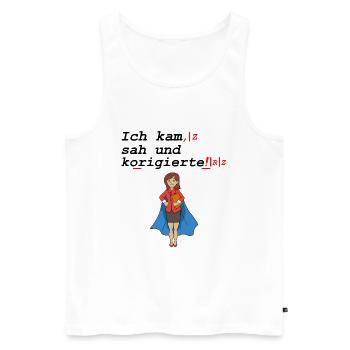 Ich Kam Sah Und Korrigierte Deutsch Lehrer Schule - Männer Premium Bio Tank Top - Weiß - Vorne - Michal (187cm)