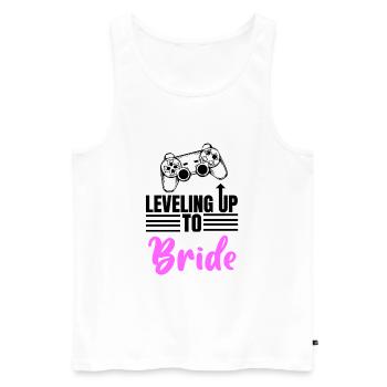 Leveling UpTo Bride - Men's Premium Organic Tank Top - white - Front - AI Model Male 178 light (178cm)