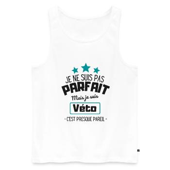 Je ne suis pas parfait mais je suis véto - Débardeur bio Premium Homme - blanc - Devant - AI Model Male 178 light (178cm)