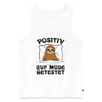 Positiv Getestet auf Müde - Männer Premium Bio Tank Top - Weiß - Vorne - AI Model Male 178 light (178cm)