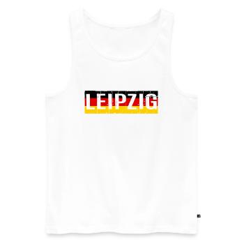 LEIPZIG GERMANY FLAG FLAG GERMANY - Men's Premium Organic Tank Top - white - Front - AI Model Male 178 light (178cm)