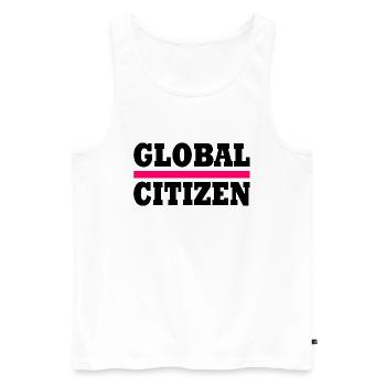 global citizen - Débardeur bio Premium Homme - blanc - Devant - AI Model Male 178 light (178cm)