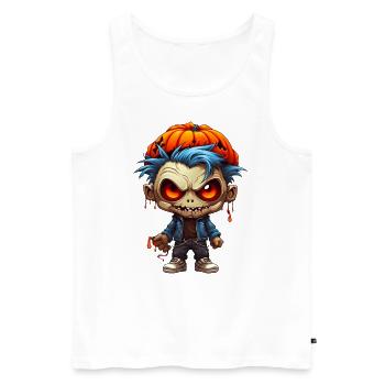 Kürbis Junge - Männer Premium Bio Tank Top - Weiß - Vorne - Michal (187cm)