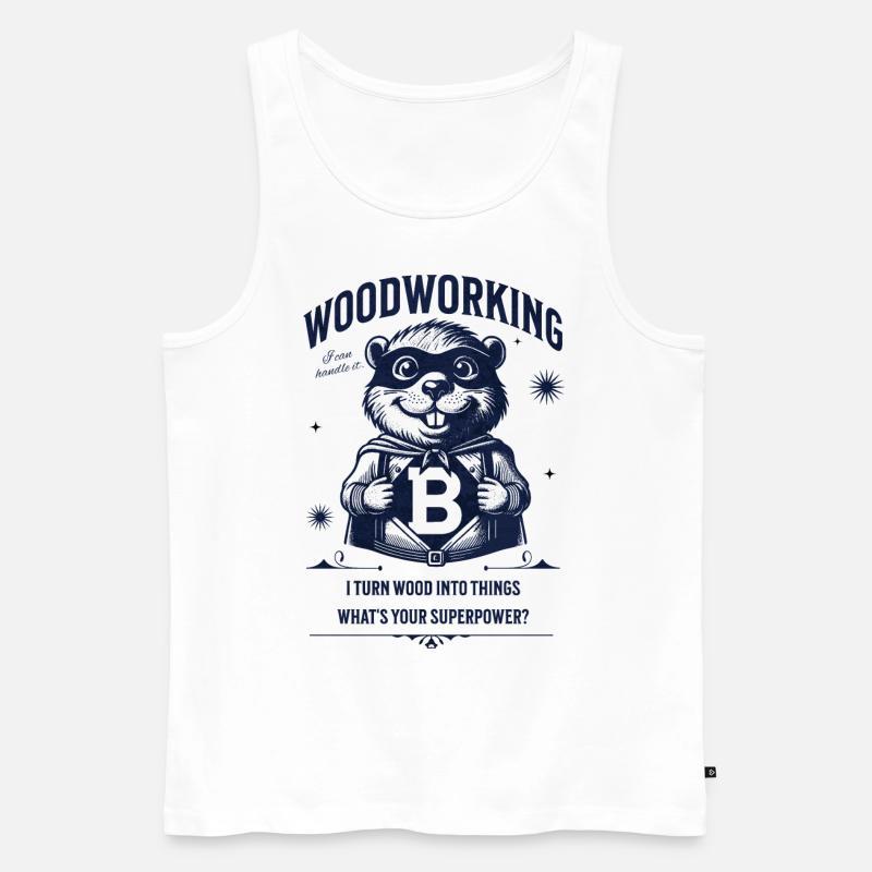 Biber-Holzarbeiten - Männer Premium Bio Tank Top - Weiß