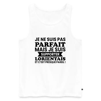 Pas Parfait Je Suis Supporter de Lorient - Débardeur bio Premium Homme - blanc - Devant - Michal (187cm)