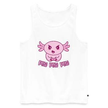 Axolotl gamer Zocker gaming zocken pew pew pew - Männer Premium Bio Tank Top - Weiß - Vorne - AI Model Male 178 light (178cm)