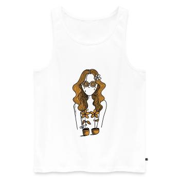 Flower Girl Bizarre New Age Hippie - Men's Premium Organic Tank Top - white - Front - Michal (187cm)