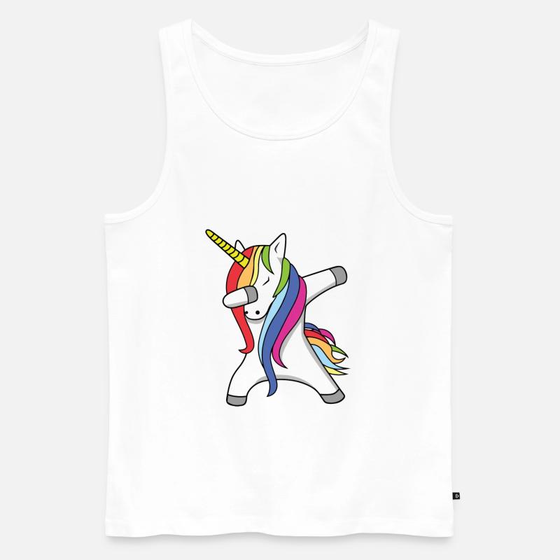 Einhorn DAB Dance - Männer Premium Bio Tank Top - Weiß