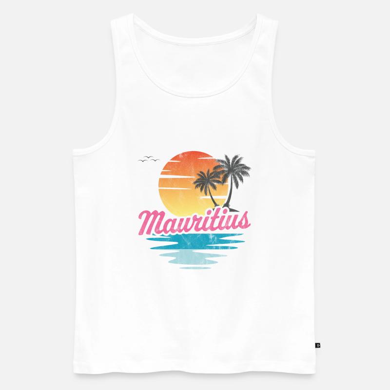 Mauritius - Männer Premium Bio Tank Top - Weiß