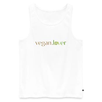 Veganer Liebhaber Kiwi - Männer Premium Bio Tank Top - Weiß - Vorne - Michal (187cm)