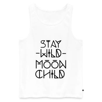 stay wild moon child hiking bohemian moon nature - Men's Premium Organic Tank Top - white - Front - AI Model Male 178 light (178cm)