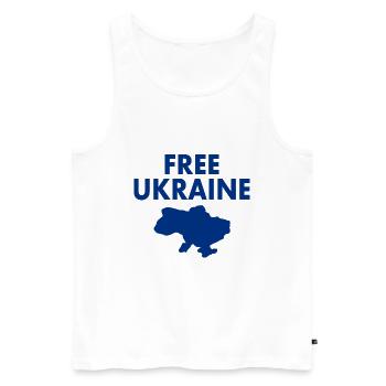 Free ukraine - Débardeur bio Premium Homme - blanc - Devant - Michal (187cm)