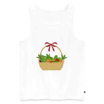 Vegetables - Men's Premium Organic Tank Top - white - Front - AI Model Male 178 light (178cm)