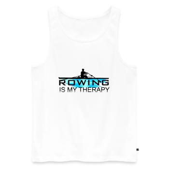 Rudern ist meine Therapie, Rudern, Ruderer - Männer Premium Bio Tank Top - Weiß - Vorne - AI Model Male 178 light (178cm)