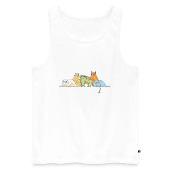 Cat Family_Katzenfamilie - Men's Premium Organic Tank Top - white - Front - AI Model Male 178 light (178cm)