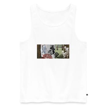 Geisha Romance - Débardeur bio Premium Homme - blanc - Devant - Michal (187cm)