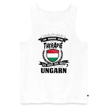 Ich brauche keine Therapie Ungarn - Männer Premium Bio Tank Top - Weiß - Vorne - Michal (187cm)