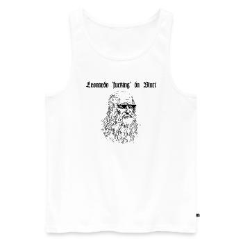 Leonardo fucking da Vinci Motiv Weiss - Männer Premium Bio Tank Top - Weiß - Vorne - AI Model Male 178 light (178cm)