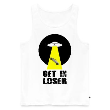 Get In Loser White Ufo Cybertruck Mars - Männer Premium Bio Tank Top - Weiß - Vorne - Michal (187cm)