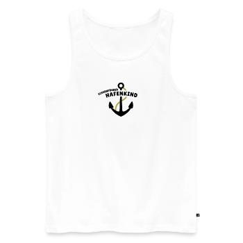 Eckernförder Hafenkind - Männer Premium Bio Tank Top - Weiß - Vorne - Michal (187cm)