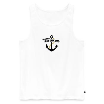 Lübecker Hafenkind - Männer Premium Bio Tank Top - Weiß - Vorne - Michal (187cm)