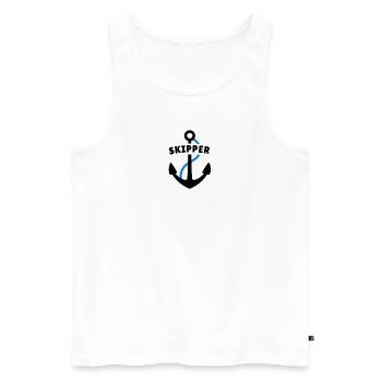 Skipper - Männer Premium Bio Tank Top - Weiß - Vorne - AI Model Male 178 light (178cm)