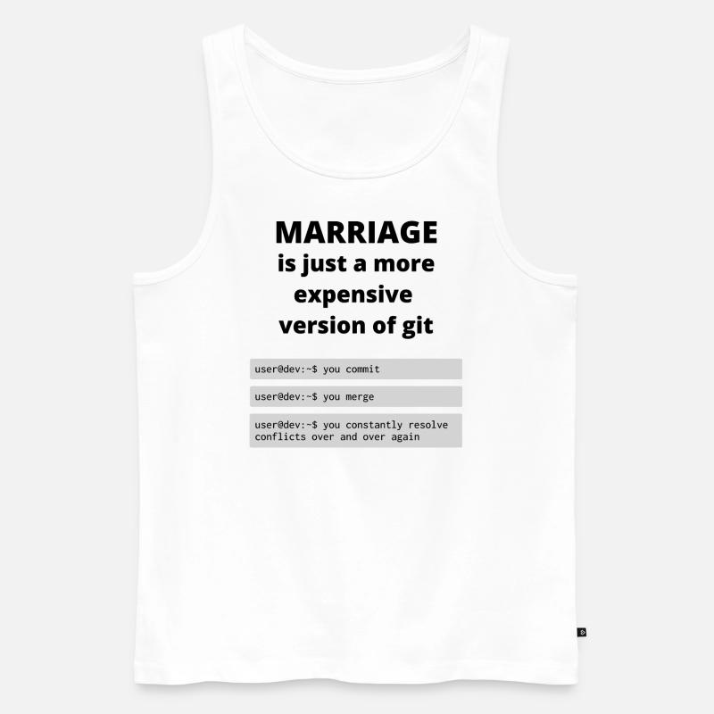 Die Ehe ist wie git - Männer Premium Bio Tank Top - Weiß