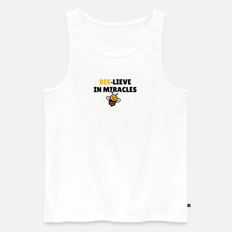 Bee-lieve in miracles - Männer Premium Bio Tank Top - Weiß
