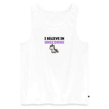 I believe in unicorns - Men's Premium Organic Tank Top - white - Front - Michal (187cm)
