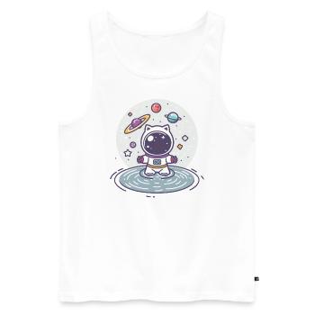 cat astronaut, galaxy cat - Männer Premium Bio Tank Top - Weiß - Vorne - AI Model Male 178 light (178cm)