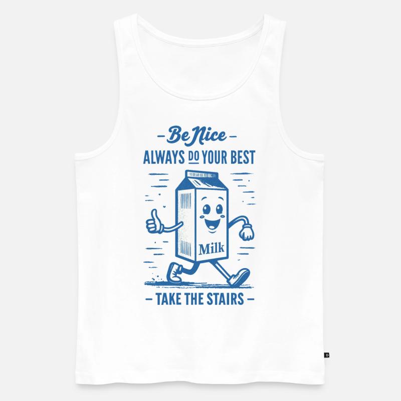 Milch Man - Männer Premium Bio Tank Top - Weiß