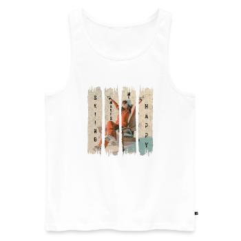 Skiing makes me happy - alpine skiing - Men's Premium Organic Tank Top - white - Front - Michal (187cm)