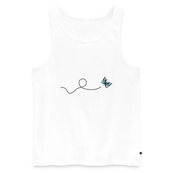 Schmetterling - Männer Premium Bio Tank Top - Weiß - Vorne - Michal (187cm)