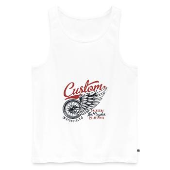 Moto Chopper Biker, Los Angeles Californie - Débardeur bio Premium Homme - blanc - Devant - Michal (187cm)