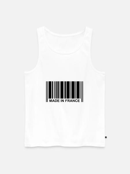 Made in france barcode - Men's Premium Organic Tank Top - white