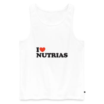 I love Nutrias Heart Shirt - Men's Premium Organic Tank Top - white - Front - AI Model Male 178 light (178cm)