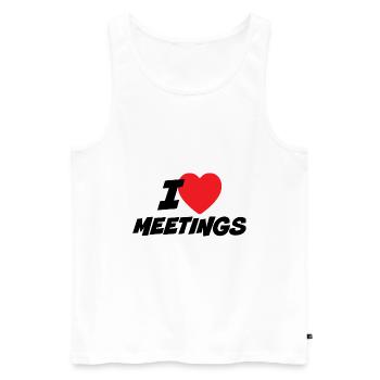 Ich liebe Meetings - Männer Premium Bio Tank Top - Weiß - Vorne - AI Model Male 178 light (178cm)