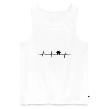 Cadeau de courtier architecte maison construction maison battement de coeur - Débardeur bio Premium Homme - blanc - Devant - Michal (187cm)