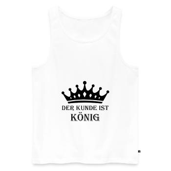 Der Kunde ist König - Männer Premium Bio Tank Top - Weiß - Vorne - Michal (187cm)