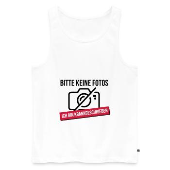 Please no photos - Men's Premium Organic Tank Top - white - Front - Michal (187cm)