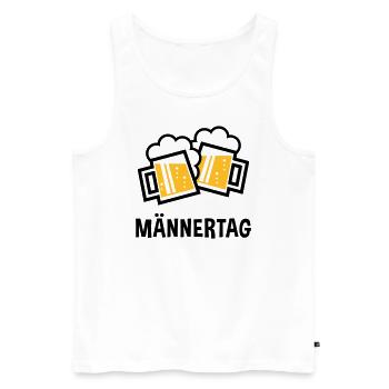 Männertag (Bier Prosit Bayrische Bierkrüge / 2C) - Männer Premium Bio Tank Top - Weiß - Vorne - AI Model Male 178 light (178cm)