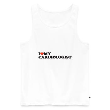 I love my Cardiologist Heart Shirt - Men's Premium Organic Tank Top - white - Front - AI Model Male 178 light (178cm)