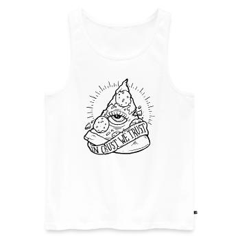 PIZZA LIEBE - Männer Premium Bio Tank Top - Weiß - Vorne - Michal (187cm)