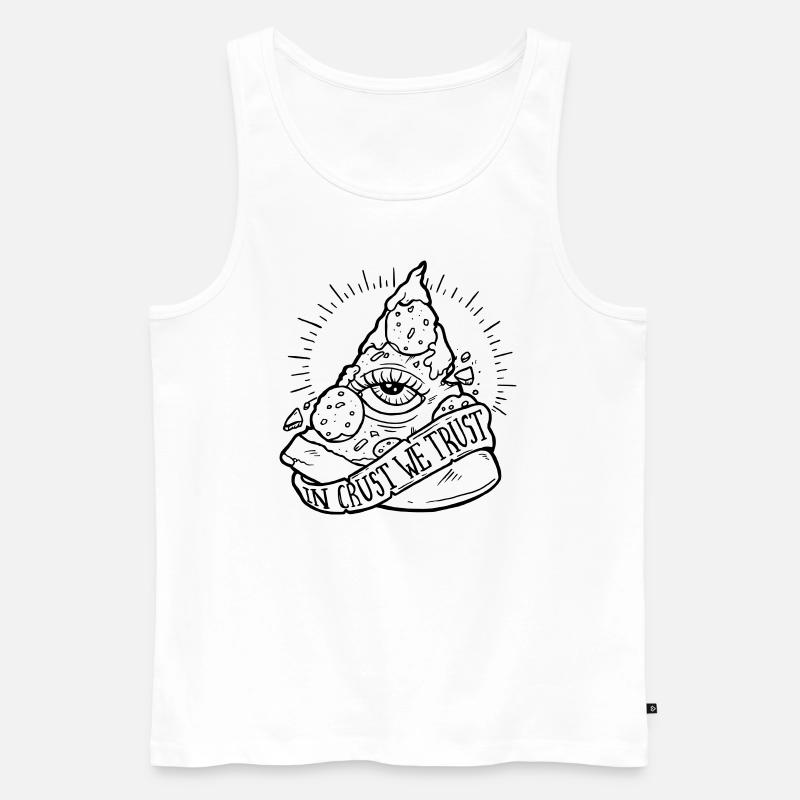 PIZZA LIEBE - Männer Premium Bio Tank Top - Weiß
