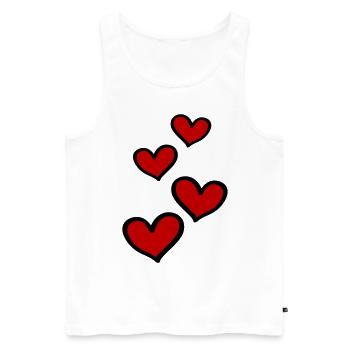Herzen Symbol Liebe - Männer Premium Bio Tank Top - Weiß - Vorne - Michal (187cm)