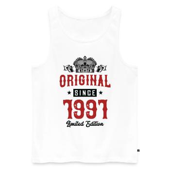 1991 limited edition - Männer Premium Bio Tank Top - Weiß - Vorne - AI Model Male 178 light (178cm)