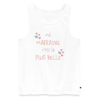 Ma marraine c'est la plus belle - Débardeur bio Premium Homme - blanc - Devant - Michal (187cm)